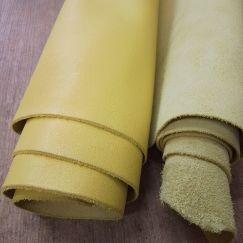 Кожа КРС 1,4-1,6 мм с покр. Светло-желтый Италия Кожа КРС 1,4-1,6 мм с покр. Светло-желтый Италия