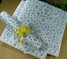 Фетр жесткий 1 мм 30х30 см принт Синие цветочки  - купить для кожевенного хобби