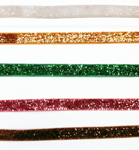 Лента бархатная 10 мм Люрекс фото 4