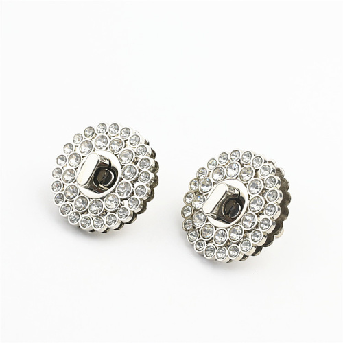 Застежка декоративная для сумки Круглая со стразами фото 3