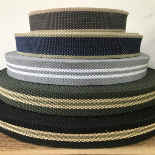 Стропа для ремней 38 мм толщ. 4 мм хб/пэ Хаки полоска  HY-18003 - фото товара фото 2