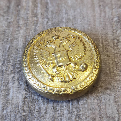 Кончо для кожаных изделий 25 мм Герб России латунное   KR 008 - фото товара фото 2