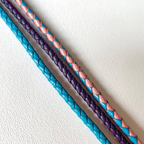 Шнур кожаный круглого сечения 3 мм плетеный Двухцветный LC  LC 32 - фото товара фото 4