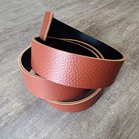 Заготовка для ремня раст. дубл. 39 мм толщ. 4,0 мм Рыжий фактурный Италия  - купить для кожевенного хобби