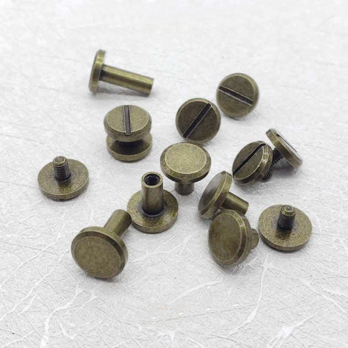 Винт ременной d=10 мм плоский Латунь, антик Винт ременной d=10 мм плоский Латунь, антик