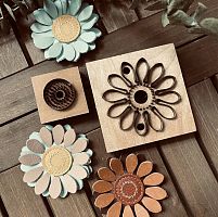 Штанцформа (вырубной штамп) для кожи Ромашка 8 см  - купить для кожевенного хобби