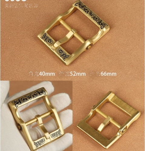 Пряжка 40 мм латунная с перекладиной и орнаментом  PR 40L 095с - фото товара фото 2