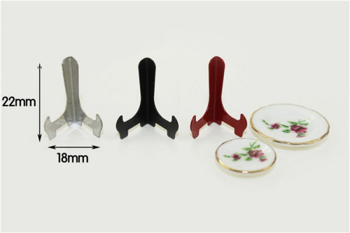 Подставка для декоративных кукольных тарелочек Миниатюра 1:12 фото 2