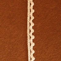 Тесьма хб вязаная Зубчик 10 мм кремовая  - купить для кожевенного хобби