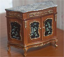 Миниатюра для кукол Тумбочка в китайском стиле Орех  - купить для кожевенного хобби