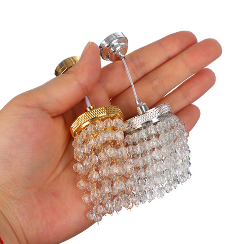 Люстра с подвесками из стекла на батарейке. Миниатюра 1:12, 1:6 фото 4