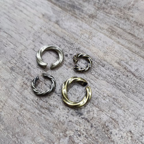 Кольцо витое латунь фото 2