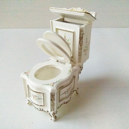 Миниатюра для кукол Набор для ванной комнаты Золото на белом  D BZP-001 - фото товара фото 5