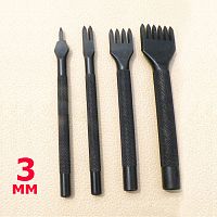Пробойники строчные ромбовидные 3 мм с круглой ручкой черные