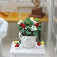 Земляника горшке для кукольного дома Миниатюра  - купить для кожевенного хобби
