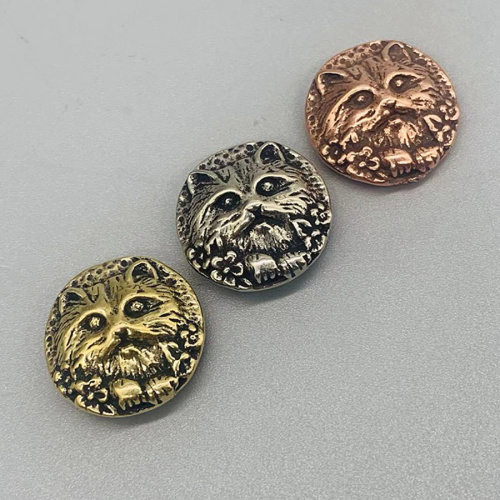 Кончо для кожаных изделий 22 мм Голова кота Латунь