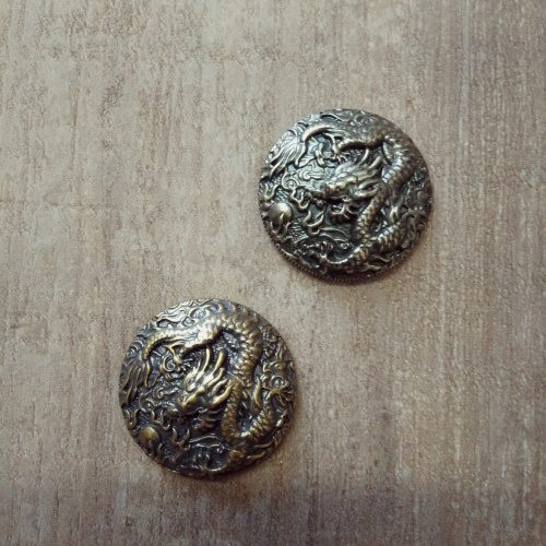 Кончо для кожаных изделий 32 мм Китайский дракон Латунь фото 3 Кончо для кожаных изделий 32 мм Китайский дракон Латунь фото 3