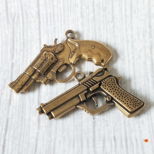 Подвеска латунная Пистолет фото 2