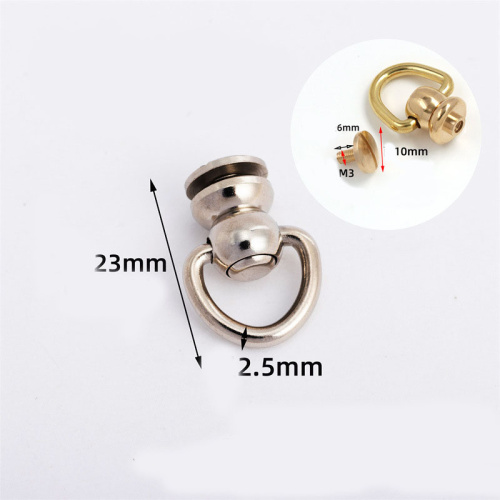 Кнопки кобурные поворотные с кольцом Латунь под серебро фото 2