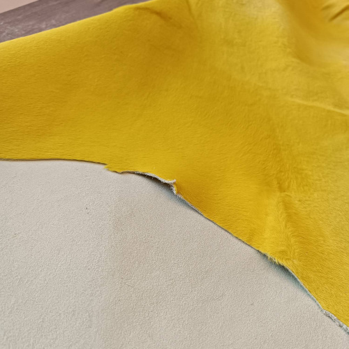 Кожа с ворсом (мех пони) 0,8-1.1 мм Желтый Италия фото 2