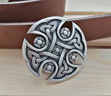 Пряжка для ремня декоративная с серебряным покрытием SK014SL  - купить для кожевенного хобби