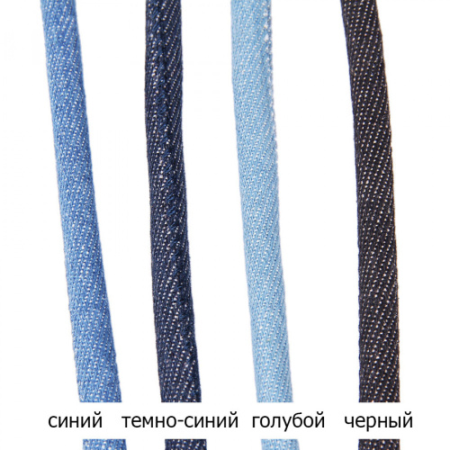 Шнур прошитый тканевый Джинс фото 6