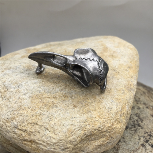 Застежка 13х5 мм для браслетов с шипом Череп Ворона Сталь  BR-z52 - фото товара фото 3