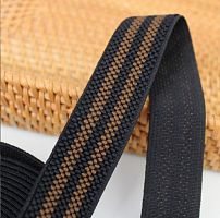 Резинка для подтяжек 30 мм Черно-коричневая  - купить для кожевенного хобби