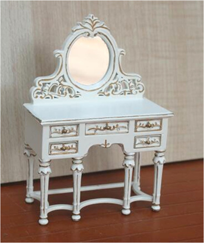 Столик для кукол туалетный с круглым зеркалом Белый | Галерея фото | Pava.pro Столик для кукол туалетный с круглым зеркалом Белый - фото товара