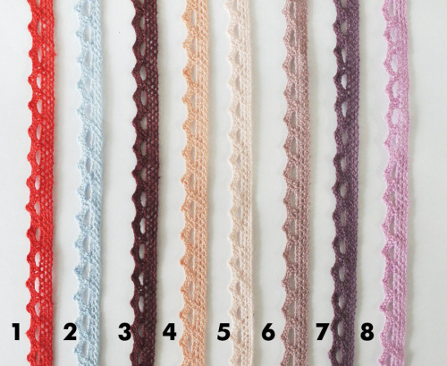 Тесьма хб вязаная Зубчик 10 мм Разноцветная фото 2