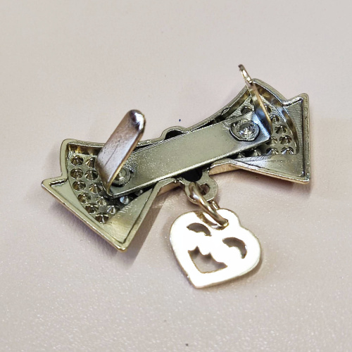 Зажим декоративный Бантик с сердечком 45 мм  HF ZA-46 - фото товара фото 3