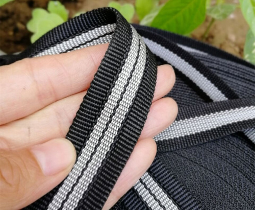 Лента ременная 25 мм с полоской Черный /Коричневый