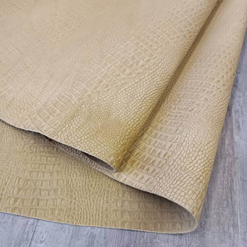 Кожа Кайман 1,4-1,6 мм Песочный матовый фото 4