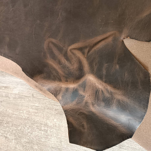 Кожа Пола 1,2-1,4 мм растит. дубл. Коричневый Италия фото 6