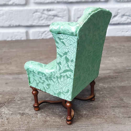 Кресло для кукол c с зеленой обивкой Орех  KW-921 - фото товара фото 4