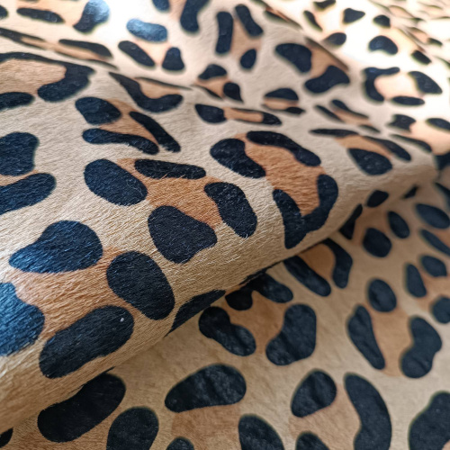 Кожа с ворсом КРС 1,1 мм Леопард фото 5