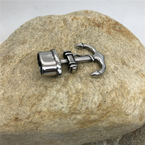 Застежка  на два шнура 12х6 мм для браслетов  Якорь Сталь  BR-z90 - фото товара фото 2