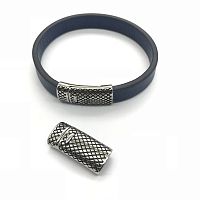 Замок 10х5 мм для плоских браслетов Сталь Сетка  - купить для кожевенного хобби