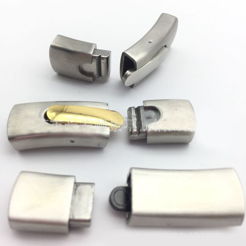 Замок 11х5  мм для плоских браслетов Двухцветная Сталь фото 2