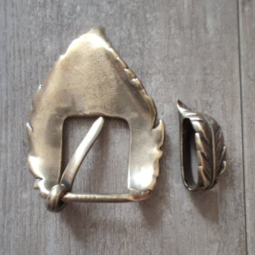 Пряжка для ремня со шлевкой декоративная 30 мм Лист  PR РК999 - фото товара фото 3