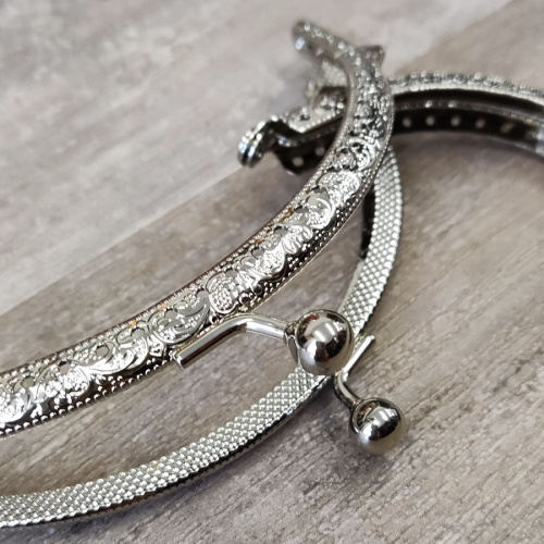 Фермуар пришивной серебро полукруглый 8,5-14,5 см фото 2