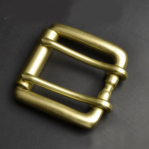 Пряжка 40 мм для ремня латунная с роликом два язычка L95  PR 40L-95 - фото товара фото 2