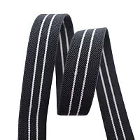 Резинка для подтяжек 25 мм Черная с полосками  - купить для кожевенного хобби