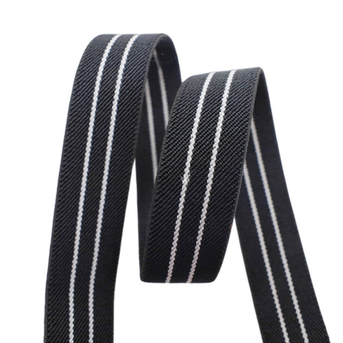 Резинка для подтяжек 25 мм Черная с полосками  PP SJ30109-16 - фото товара