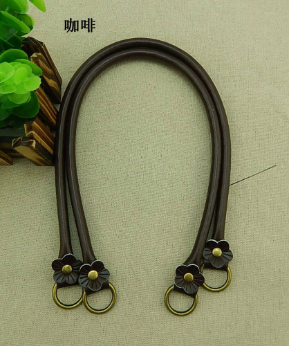 Ручки для сумки кожаные с цветочком 50 см фото 2