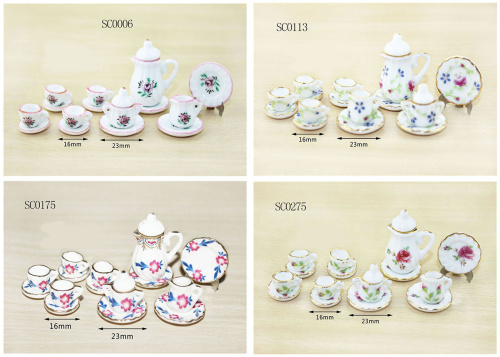 Фарфоровый чайный сервиз для кукол 15 предметов Фарфоровый чайный сервиз для кукол 15 предметов