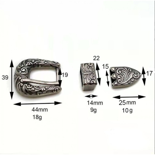 Комплект фурнитуры для ремня 18 мм Серебро антик фото 2
