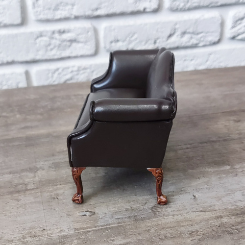 Диван для кукол Классика коричневый Миниатюра 1:12  D JY-0022 - фото товара фото 3