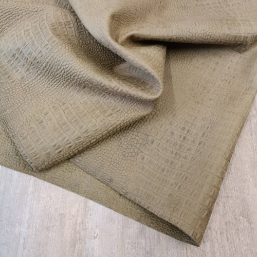 Кожа Кайман 1,2-1,6 мм Хаки матовый фото 3