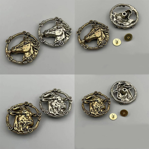 Кончо для кожаных изделий 30 мм Зодиак Животные Латунь фото 5